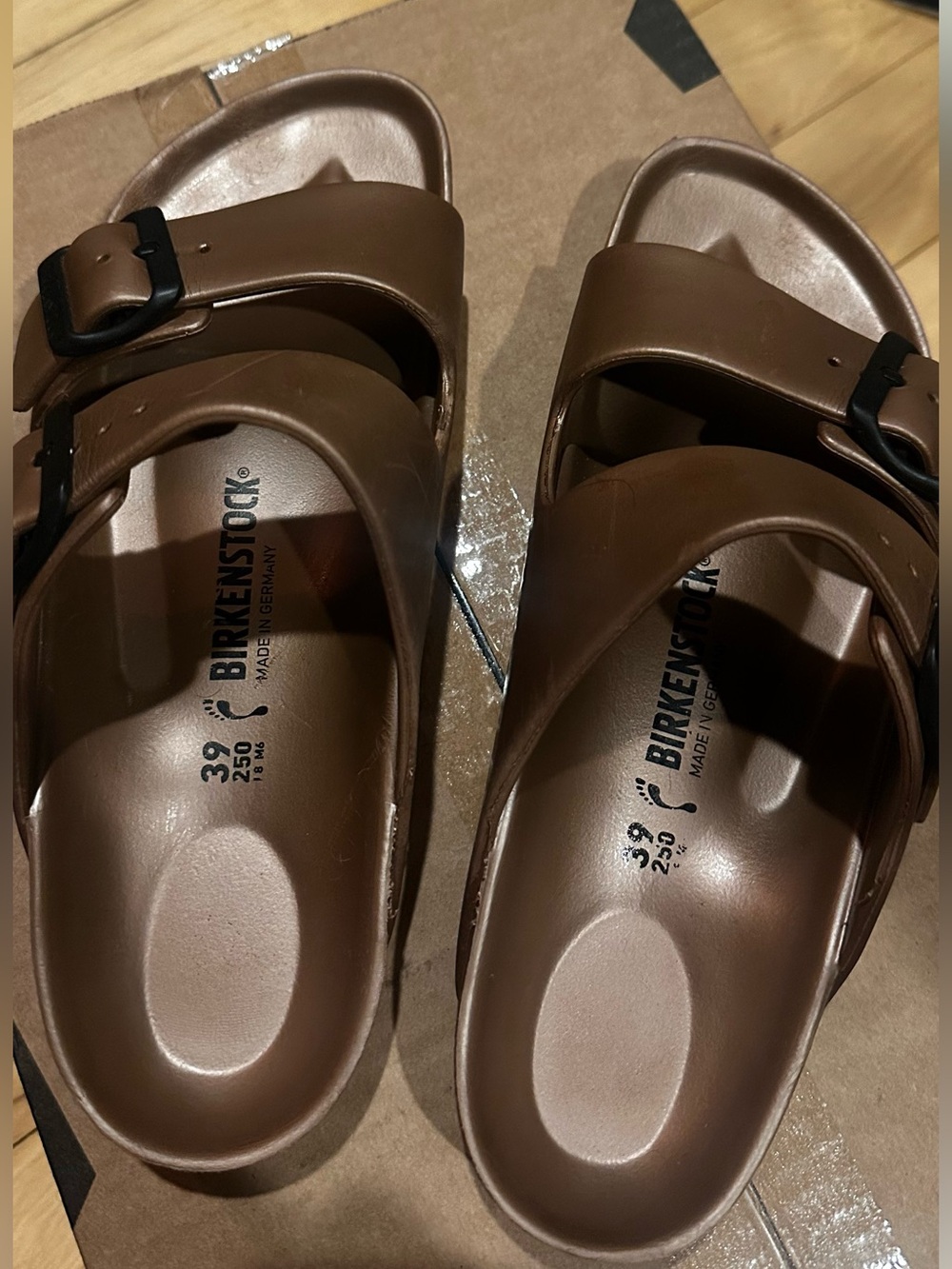Birkenstock Brown Arizona-style Double Strap EVA Sandals - Picture 4 of 14
